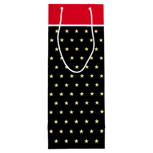 Elegante Sterne auf schwarz-weiß Geschenktasche Geschenktüte Für Weinflaschen (Rückseite)