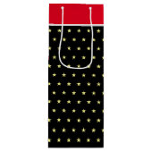 Elegante Sterne auf schwarz-weiß Geschenktasche Geschenktüte Für Weinflaschen (Vorderseite)