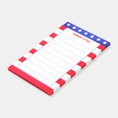 Elegante Sterne, Rot und Weiß gestreift Post-it Klebezettel (angewinkelt)