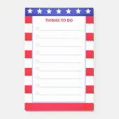 Elegante Sterne, Rot und Weiß gestreift Post-it Klebezettel (Vorderseite)