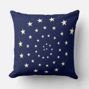 Elegante Sterne spiralisieren auf Navy Blau Kissen