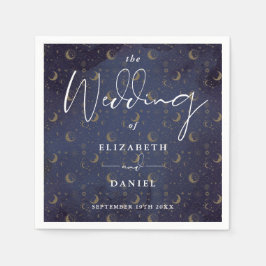 Elegante Sterne und stimmungsvolle Himmelsheirat Serviette