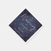 Elegante Sterne und stimmungsvolle Himmelsheirat Serviette (Ecke)