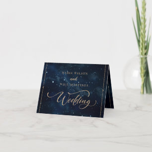Elegante Sternen Nacht Hochzeit Himmelhochzeit  Dankeskarte