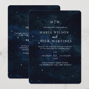 Elegante Sternenhimmel-Hochzeitseinladung Modern  Save The Date