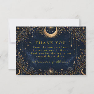 Elegante Sternennächte Himmlische Hochzeit Dankeskarte