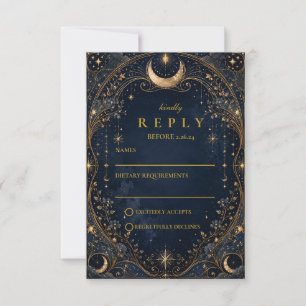 Elegante Sternennächte Himmlische Hochzeit RSVP Karte