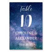 Elegante Sternennachts-Konstellation Galaxy Modern Tischnummer (Rückseite)