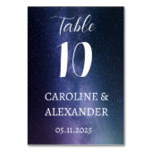 Elegante Sternennachts-Konstellation Galaxy Modern Tischnummer (Rückseite)