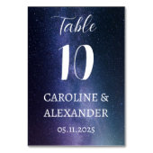 Elegante Sternennachts-Konstellation Galaxy Modern Tischnummer (Vorderseite)