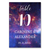 Elegante Sternennachts Sternbild Galaxy Moderne T Tischnummer (Rückseite)