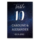 Elegante Sternennachts Sternbild Galaxy Moderne T Tischnummer (Rückseite)