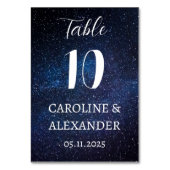 Elegante Sternennachts Sternbild Galaxy Moderne T Tischnummer (Vorderseite)