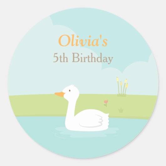 Elegante Stickereien für den White Duck Spring Pon Runder Aufkleber (Vorderseite)
