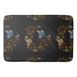 Elegante Stickereien Stilmuster Blume Butterfly Badematte