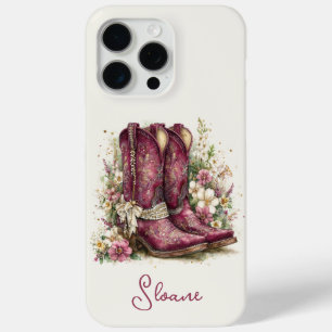 Elegante Stiefel mit Blumen monogrammiert Case-Mate iPhone Hülle