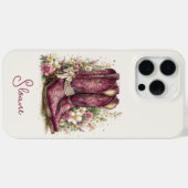 Elegante Stiefel mit Blumen monogrammiert Case-Mate iPhone Hülle (Rückseite (Horizontal))