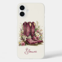 Elegante Stiefel mit Blumen monogrammiert