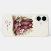 Elegante Stiefel mit monogrammierten Blumen Case-Mate iPhone Hülle (Rückseite (Horizontal))
