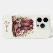 Elegante Stiefel mit monogrammierten Blumen Case-Mate iPhone Hülle (Rückseite (Horizontal))
