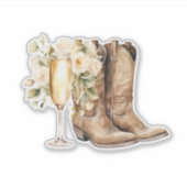 Elegante Stiefel und Bubbly Custom Cut Vinyl Stick Aufkleber (Vorderseite)