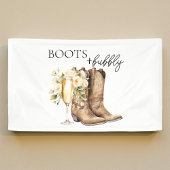 Elegante Stiefel und Bubbly Wester-Brautparty Banner