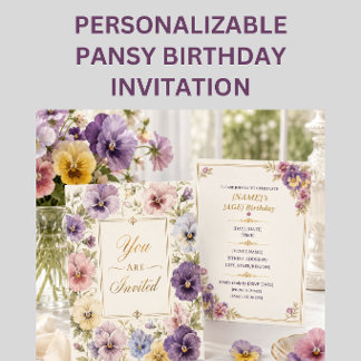 Elegante Stiefmütterchen-Gartenparty-Geburtstagsei Save The Date
