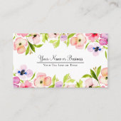 Elegante Stiefmütterchen Wasserfarben Feminine QR- Visitenkarte (Vorderseite)