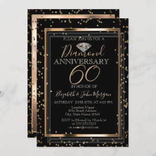 Elegante stilistische Diamanten, Frame Wedding Ann Einladung