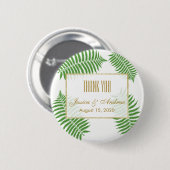 Elegante stilvolle Adlerfarn-Hochzeit Button (Vorne & Hinten)