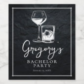 Elegante stilvolle Bachelor Party Weinetikett (Einzelnes Label)