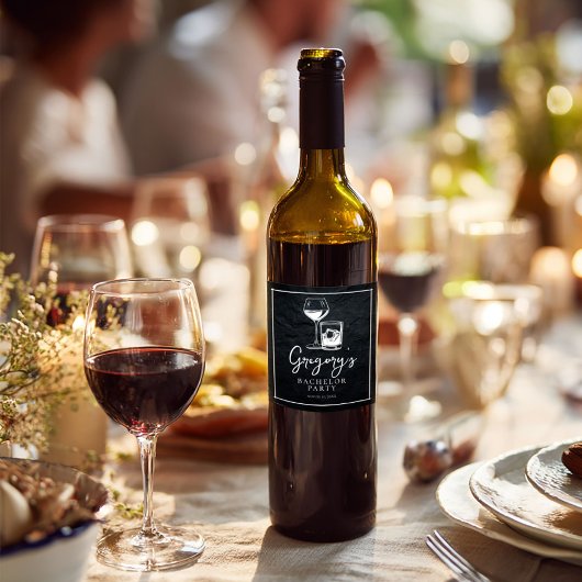 Elegante stilvolle Bachelor Party Weinetikett