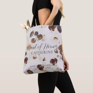 Elegante stilvolle beige Rosen Blumen-Toile Hochze Tasche