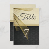 Elegante, stilvolle Black Damask Table Card Einladung (Vorne/Hinten)