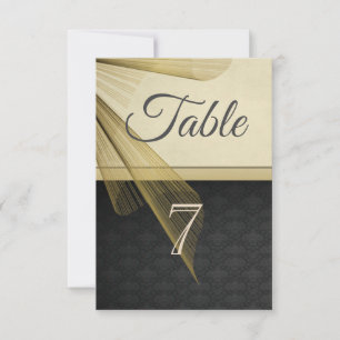 Elegante, stilvolle Black Damask Table Card Einladung