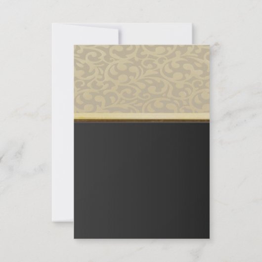 Elegante, stilvolle Black Table Card Einladung (Rückseite)