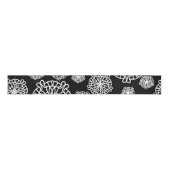 Elegante, stilvolle Black & White Mandala Blume Ripsband (Vorderseite)