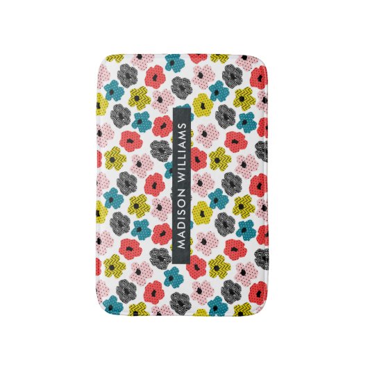 Elegante stilvolle Blume Minimalistisch Bath Mat Badematte (Vorderseite Vertikal)