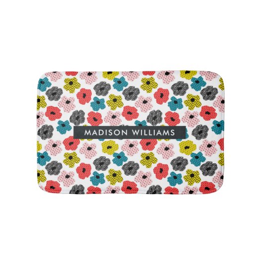 Elegante stilvolle Blume Minimalistisch Bath Mat Badematte (Vorderseite)