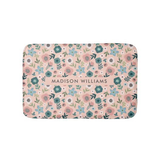 Elegante stilvolle Blume Minimalistisch Bath Mat Badematte (Vorderseite)