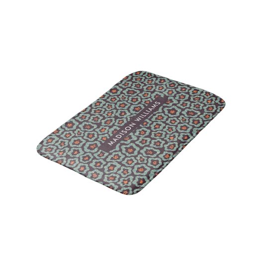 Elegante stilvolle Blume Minimalistisch Bath Mat Badematte (Schrägansicht)