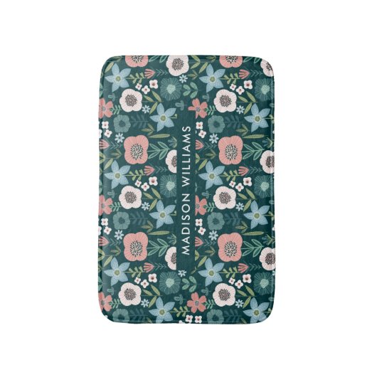 Elegante stilvolle Blume Minimalistisch Bath Mat Badematte (Vorderseite Vertikal)