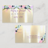 Elegante, stilvolle Blume-Referenzkarte Empfehlungskarte (Vorne/Hinten)