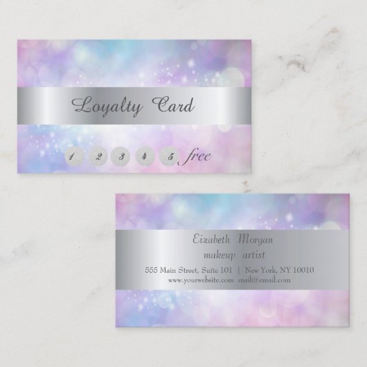 Elegante Stilvolle Bokeh Loyalty Card Treuekarte (Vorne/Hinten)