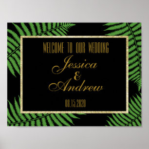 Elegante stilvolle Bracken Hochzeitsbegrüßung Poster