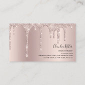 Elegante stilvolle Champagner-Glitzer-Tropfen Visitenkarte (Rückseite)