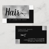 Elegante, stilvolle Chick-Silber-Schere Visitenkarte (Vorne/Hinten)