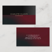 Elegante Stilvolle Dunkelgrau-rote Kunstwerke Beru Visitenkarte (Vorne/Hinten)
