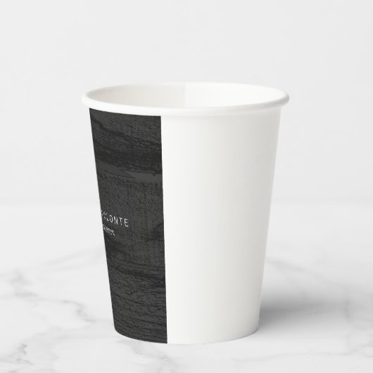 Elegante Stilvolle Dunkelgraue Holzkunst Beruflich Pappbecher (Links)