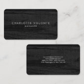 Elegante Stilvolle Dunkelgraue Holzkunst Beruflich Visitenkarte (Vorne/Hinten)